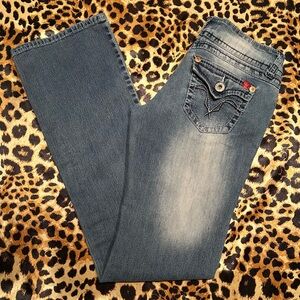 Vintage Y2K Angel Jeans Light Wash Low Rise Bootcut Jeans